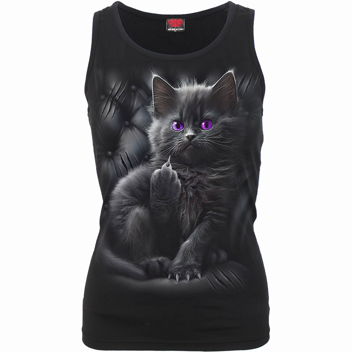 Spiral 'Cattitude' (Black) Womens Fitted Razor Back Vest