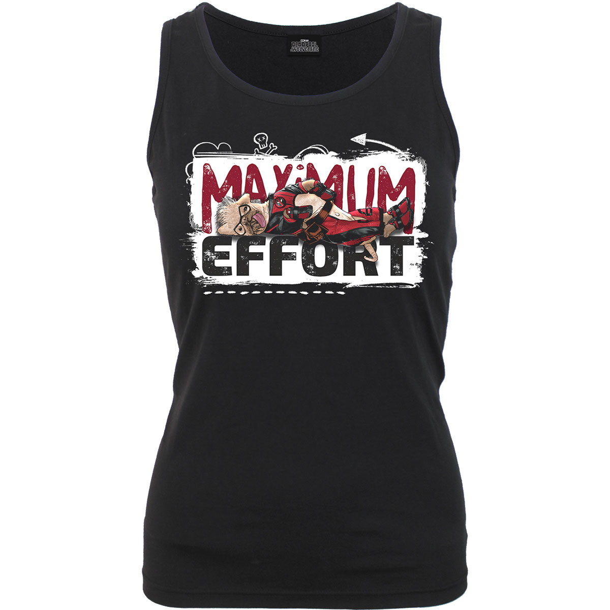 Deadpool 'Maximum Effort' (Black) Womens Fitted Razor Back Vest