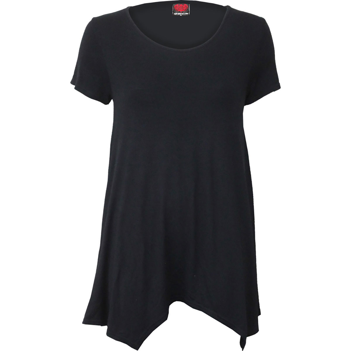Spiral 'Plain' (Black) Womens Fitted Smock Tunic Casual Top