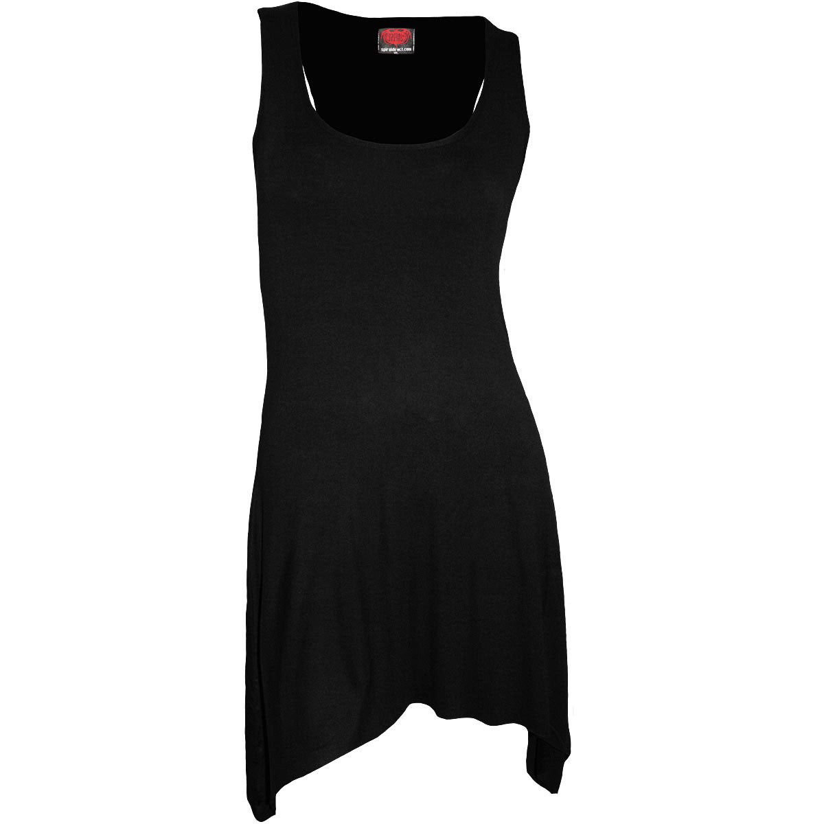 Spiral 'Plain' (Black) Womens Fitted Goth Bottom Camisole Dress