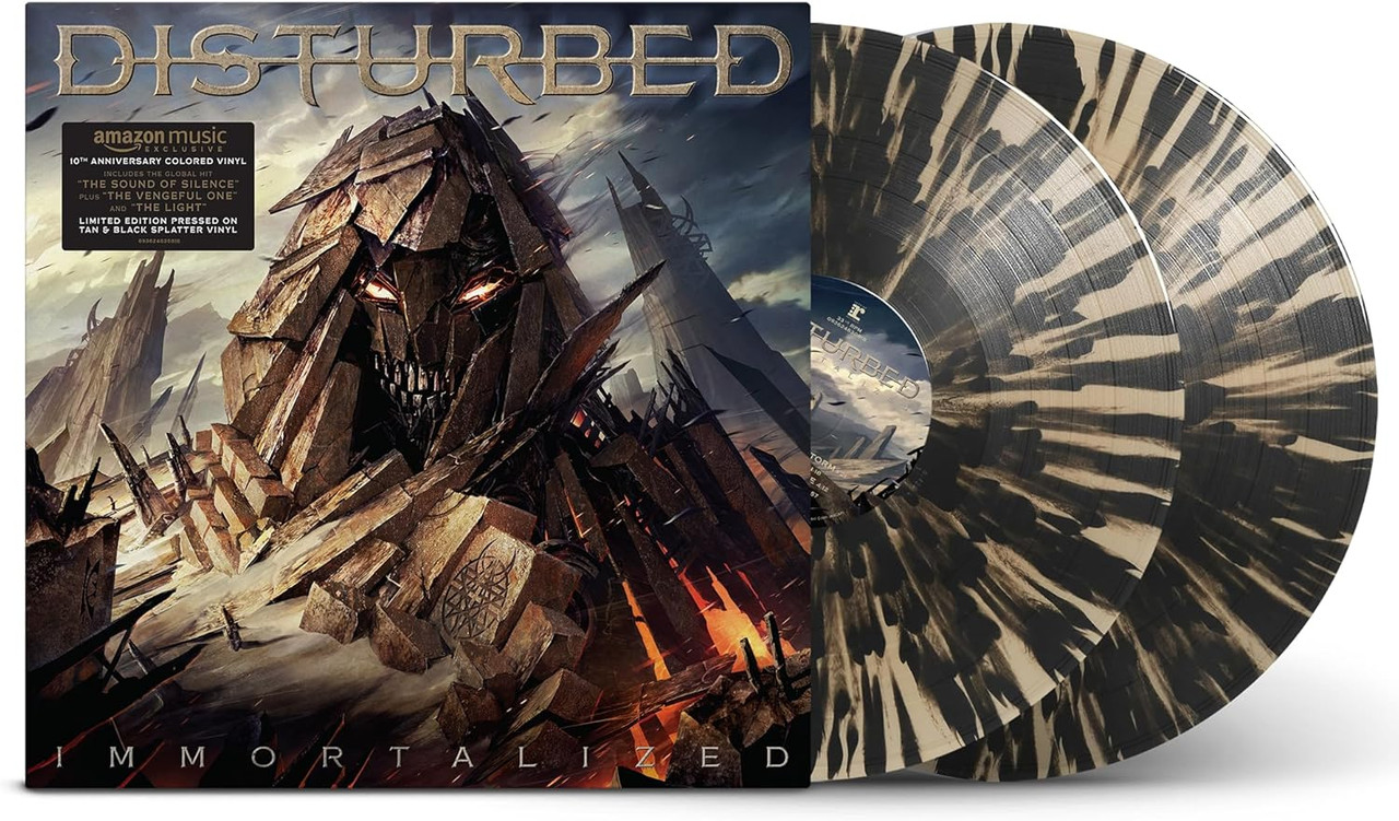 Disturbed 'Immortalized' 2LP Tan Black Splatter Vinyl