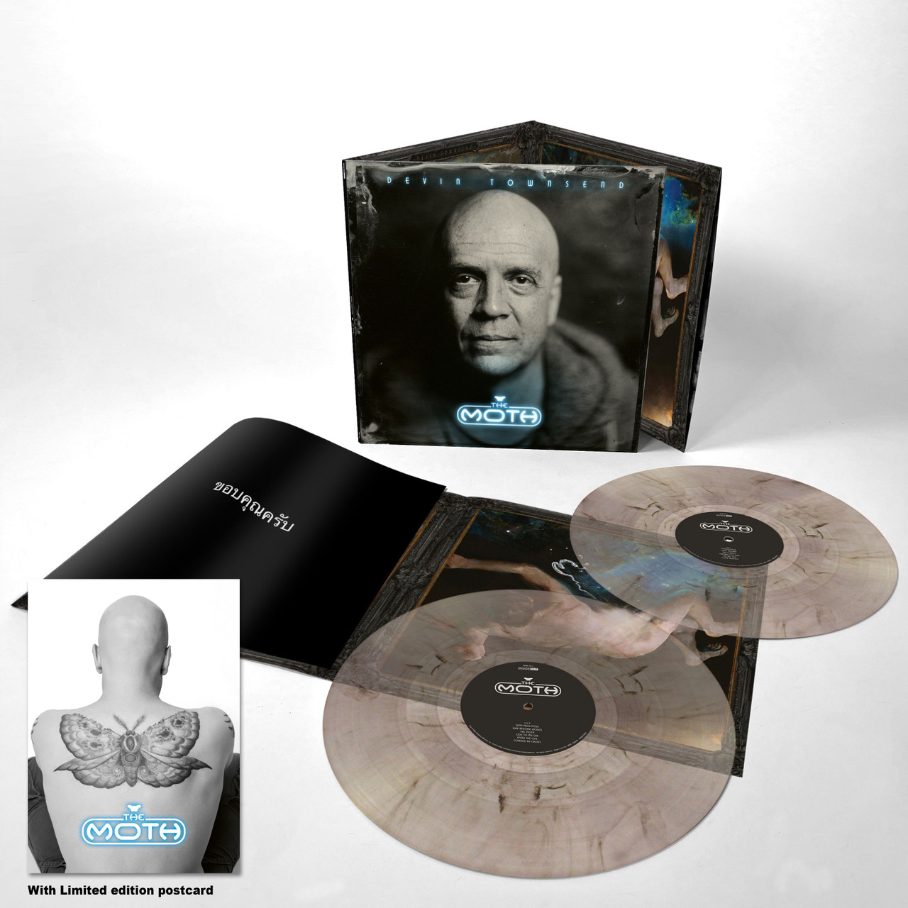 Devin Townsend 'The Moth' 2LP Triple Gatefold Clear Black Marble Vinyl w/ EXCLUSIVE POSTCARD
