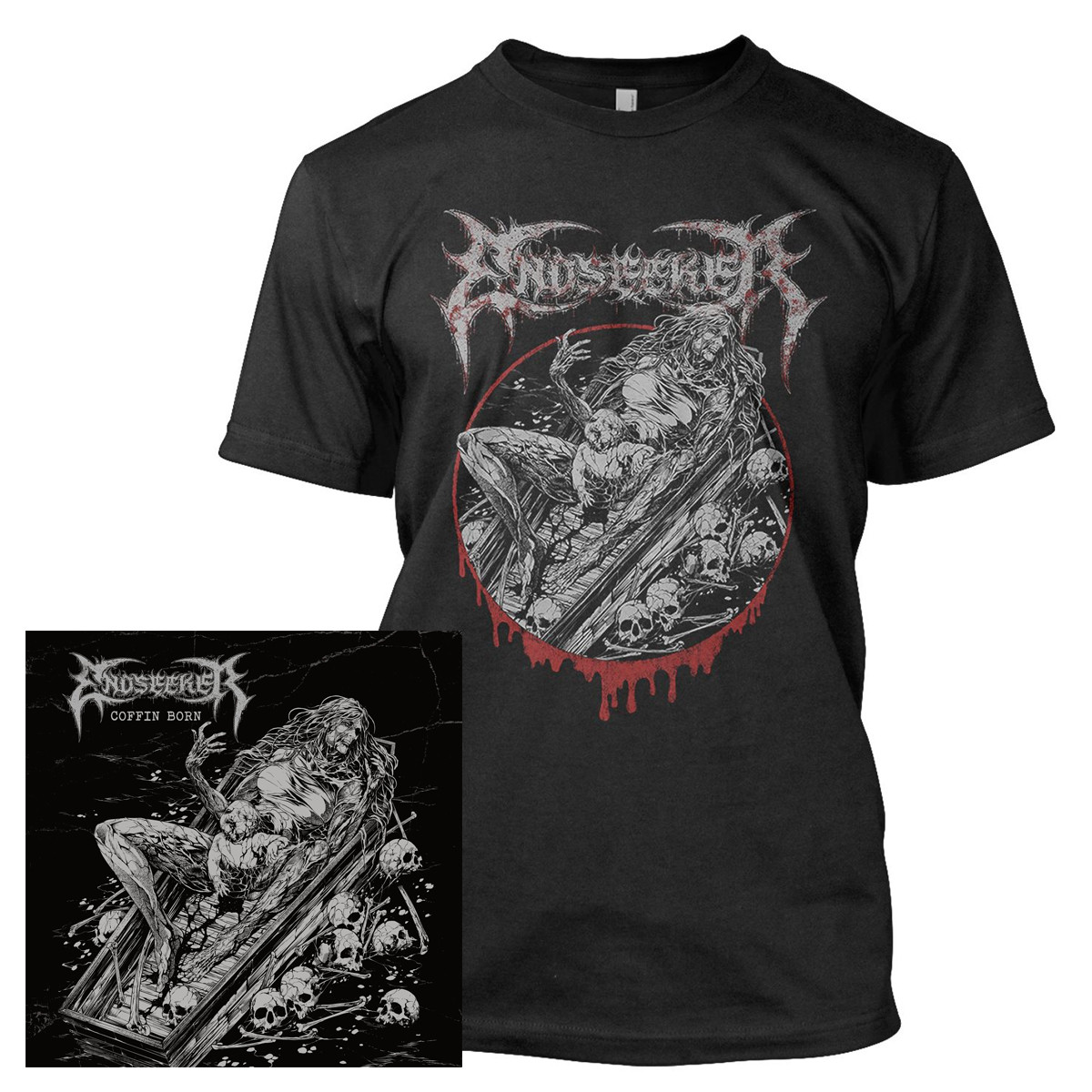 Endseeker 'Coffin Born' CD Digipak & T-Shirt Bundle