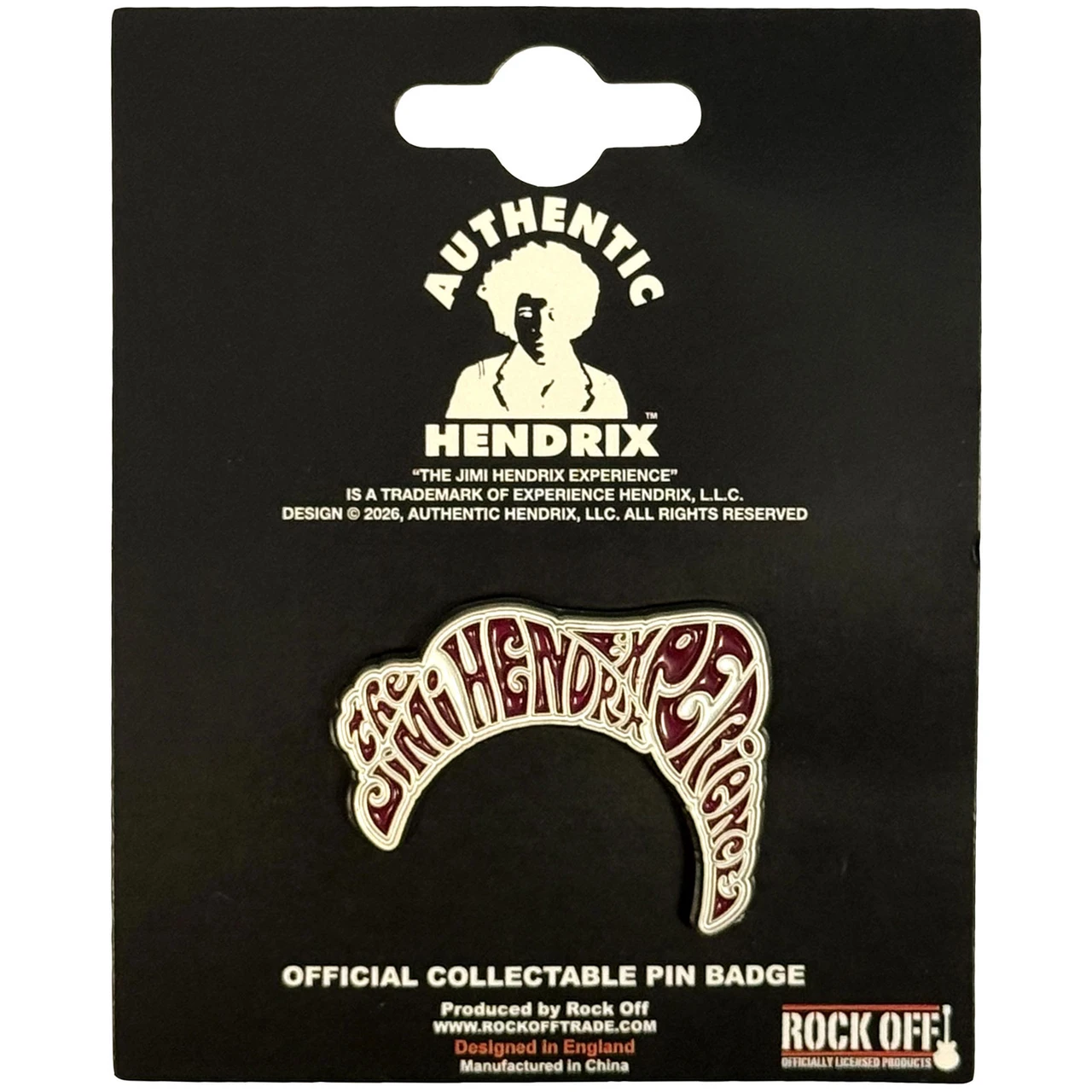 Jimi Hendrix 'Swirl Logo' Pin Badge