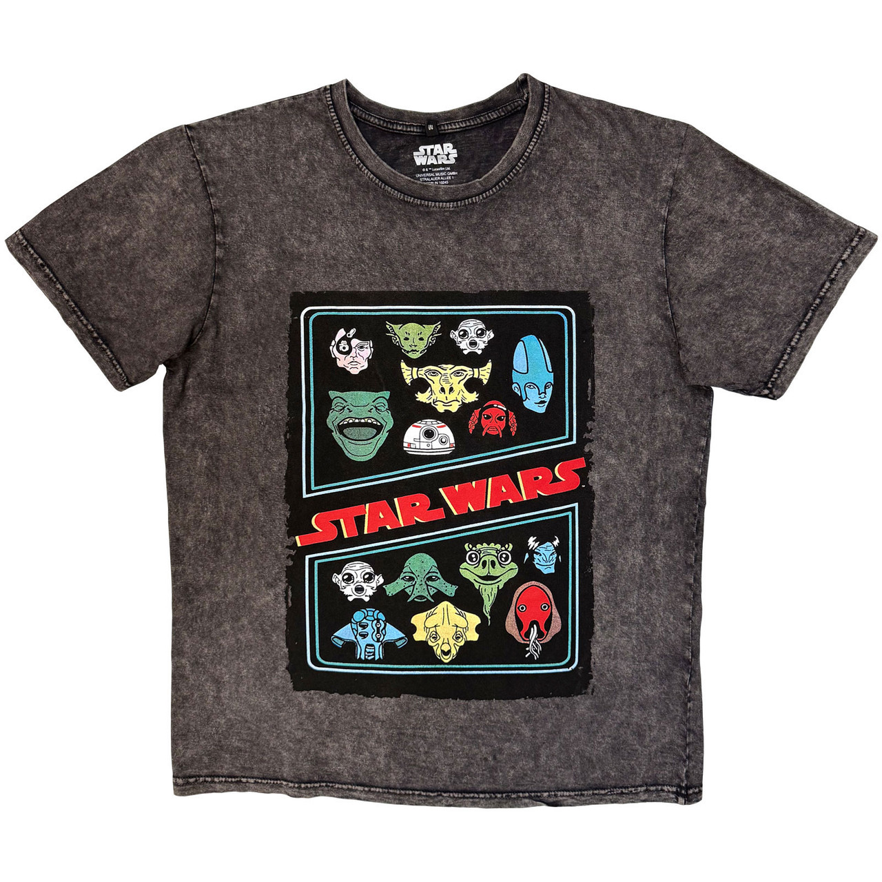 Star Wars 'Alien Heads' (Charcoal Grey Stone Wash) Limited Edition T-Shirt