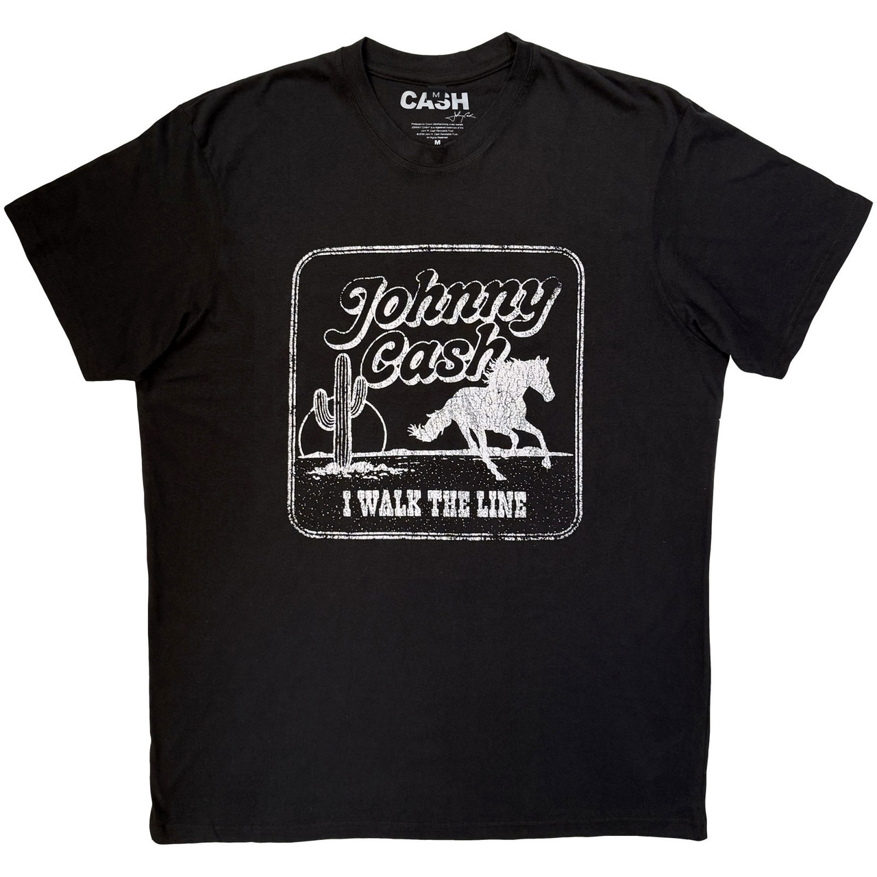 Johnny Cash 'I Walk The Line' (Black) Carbon T-Shirt