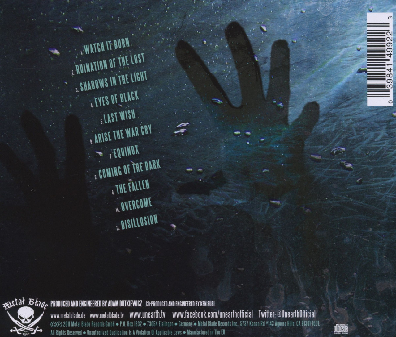 Unearth 'Darkness in the Light' CD