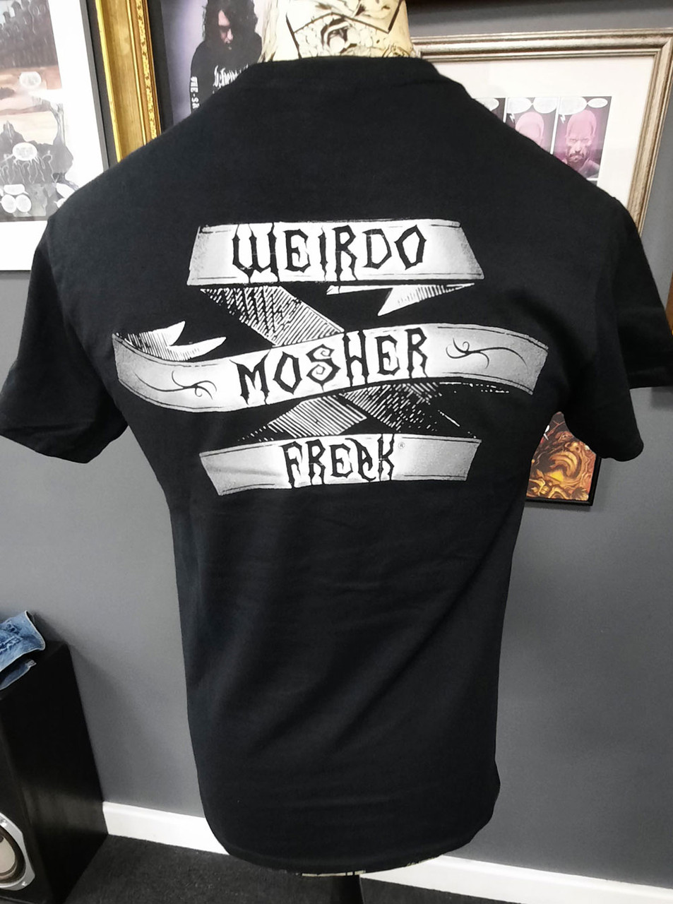 SLF 'Weirdo Mosher Freak Slate' (Black) T-Shirt Model Back