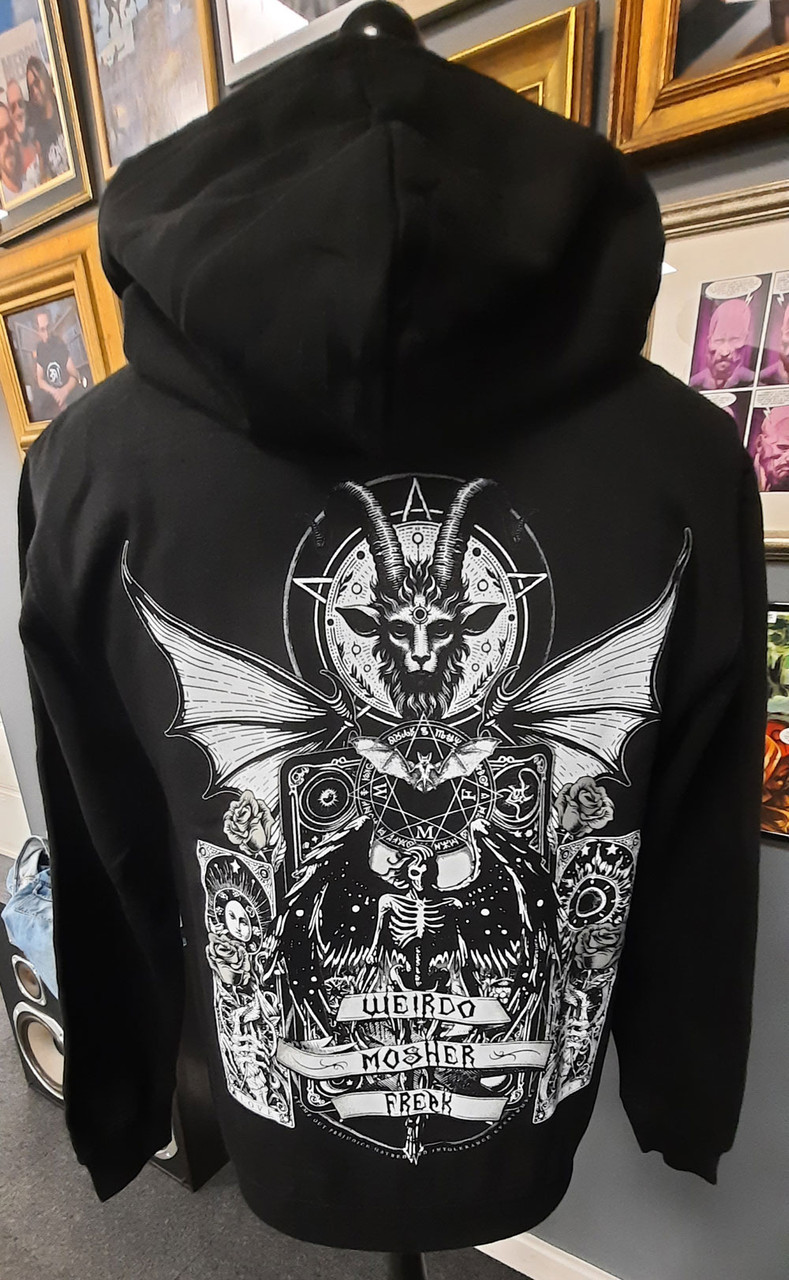 SLF 'Weirdo Mosher Freak Slate' (Black) Hoodie Model Back