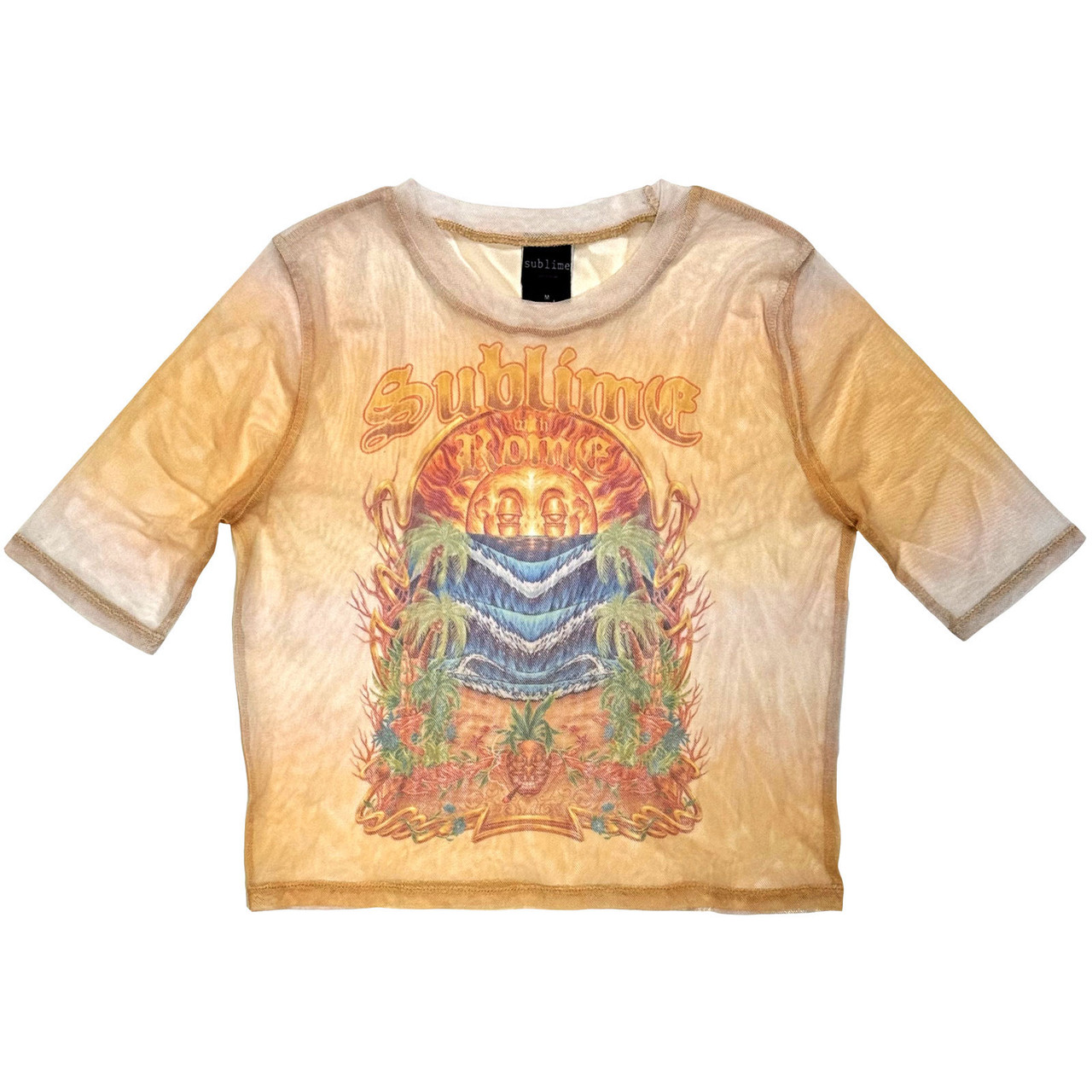 Sublime 'Summer Season' (Orange) Womens Fitted Mesh Crop Top