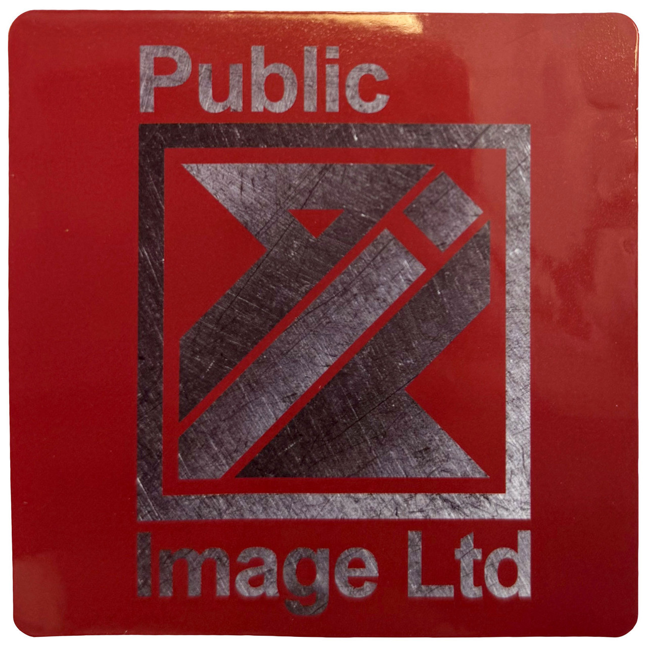 Public Image Ltd 'Brushed Steel Logo & Text' Sticker