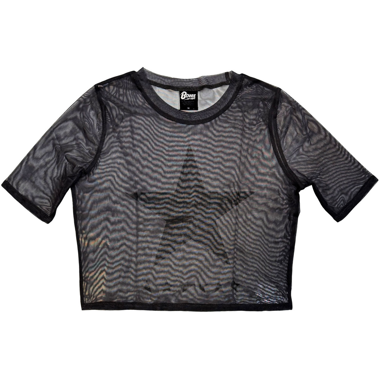 David Bowie 'Blackstar' (Charcoal Grey) Womens Fitted Mesh Crop Top