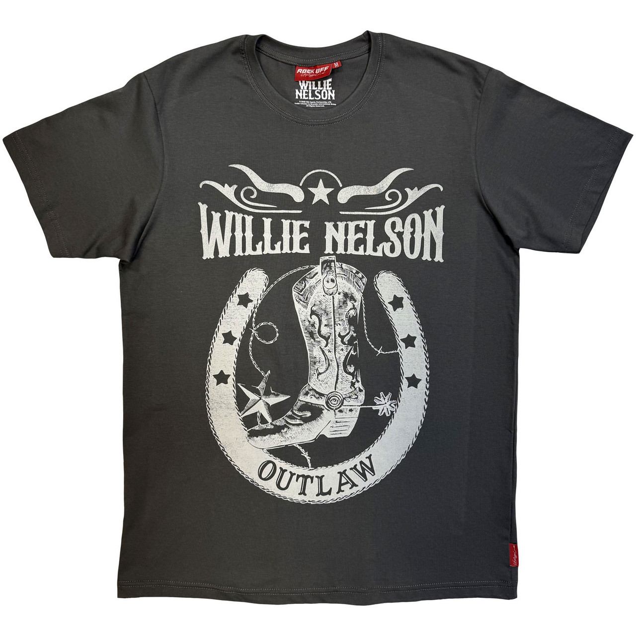 Willie Nelson 'Outlaw' (Charcoal Grey) Unplugged T-Shirt