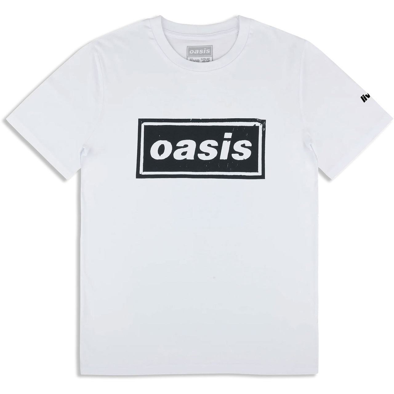 Oasis 'Stencil Logo' (White) Ex-Tour T-Shirt