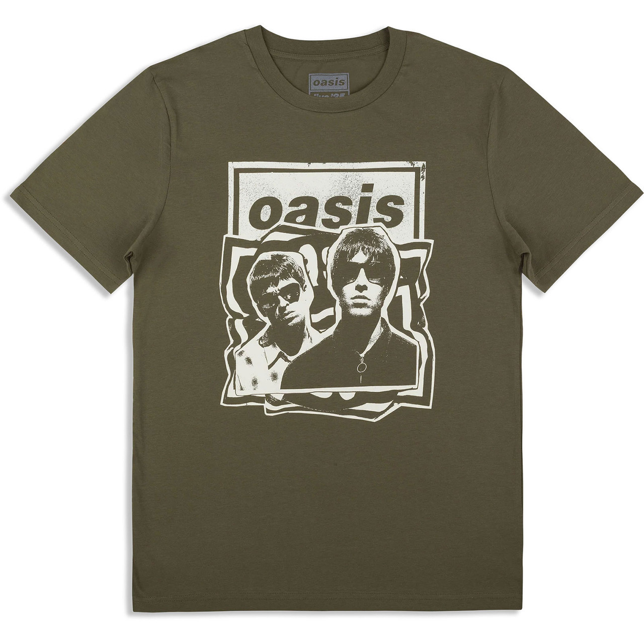 Oasis 'Paper Cut Out Photo' (Khaki Green) Ex-Tour T-Shirt