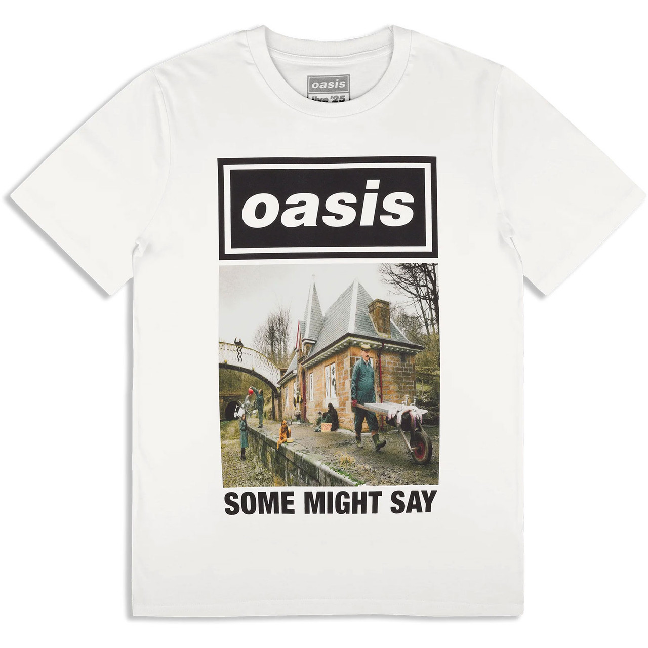 Oasis 'Some Might Say Single Cover' (White) Ex-Tour T-Shirt