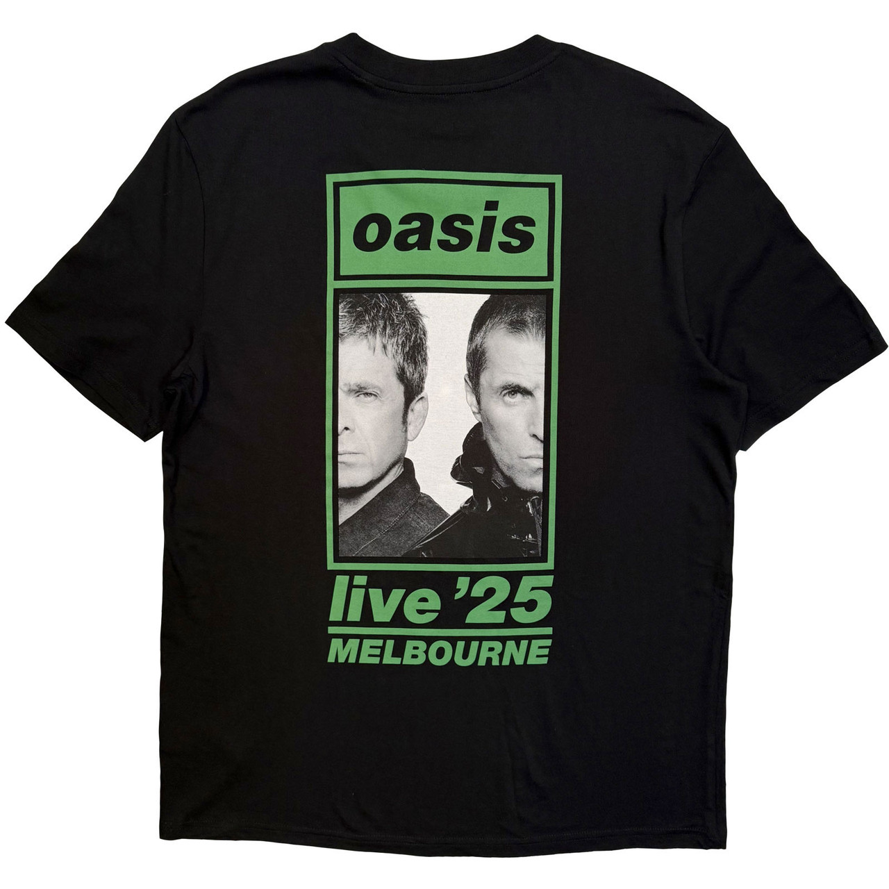 Oasis 'Melbourne Half Faces Fan Store' (Black) T-Shirt