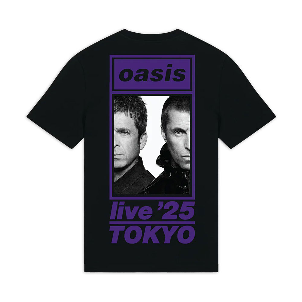 Oasis 'Tokyo Half Faces Fan Store' (Black) T-Shirt