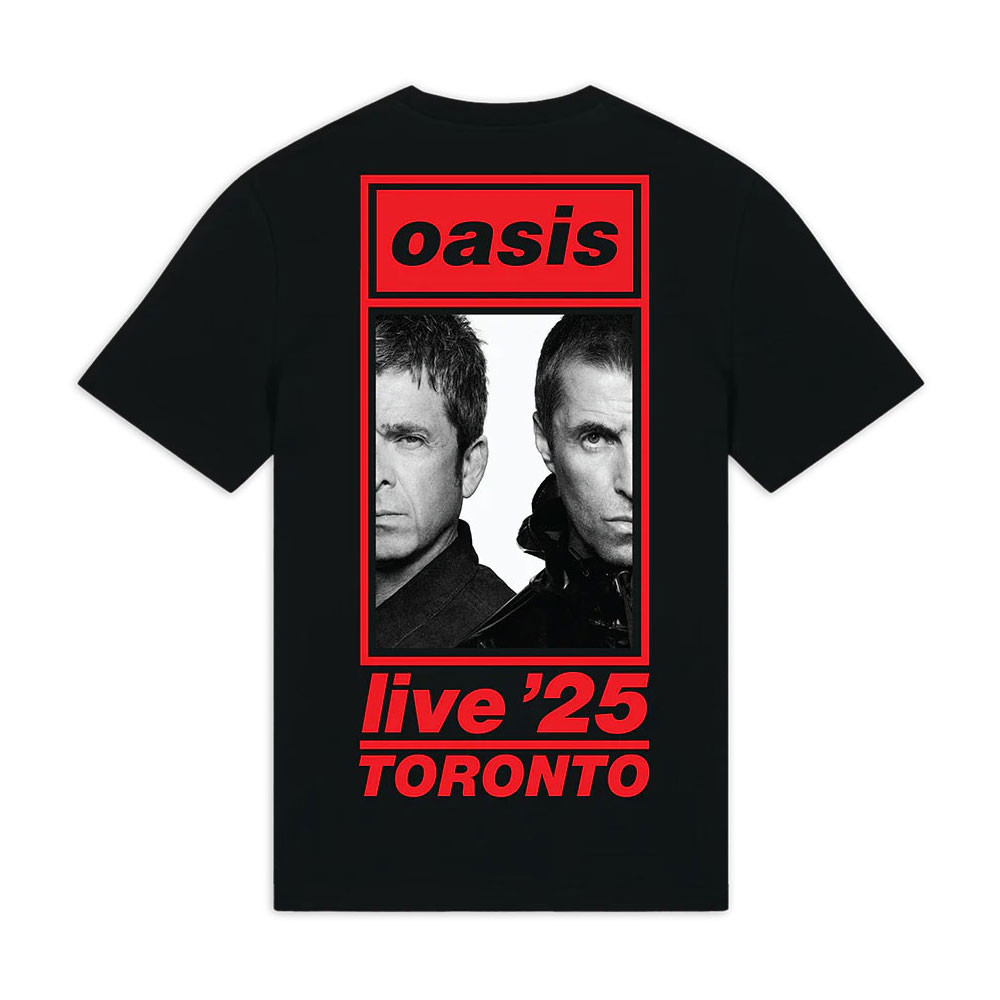 Oasis 'Toronto Half Faces Fan Store' (Black) T-Shirt