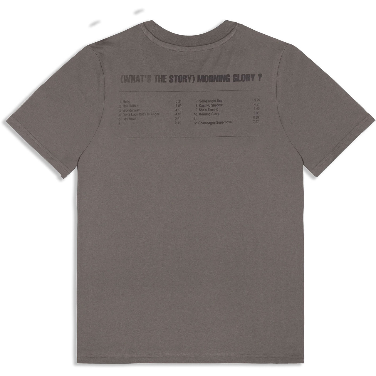 Oasis 'What's The Story Tracklist' (Grey) T-Shirt