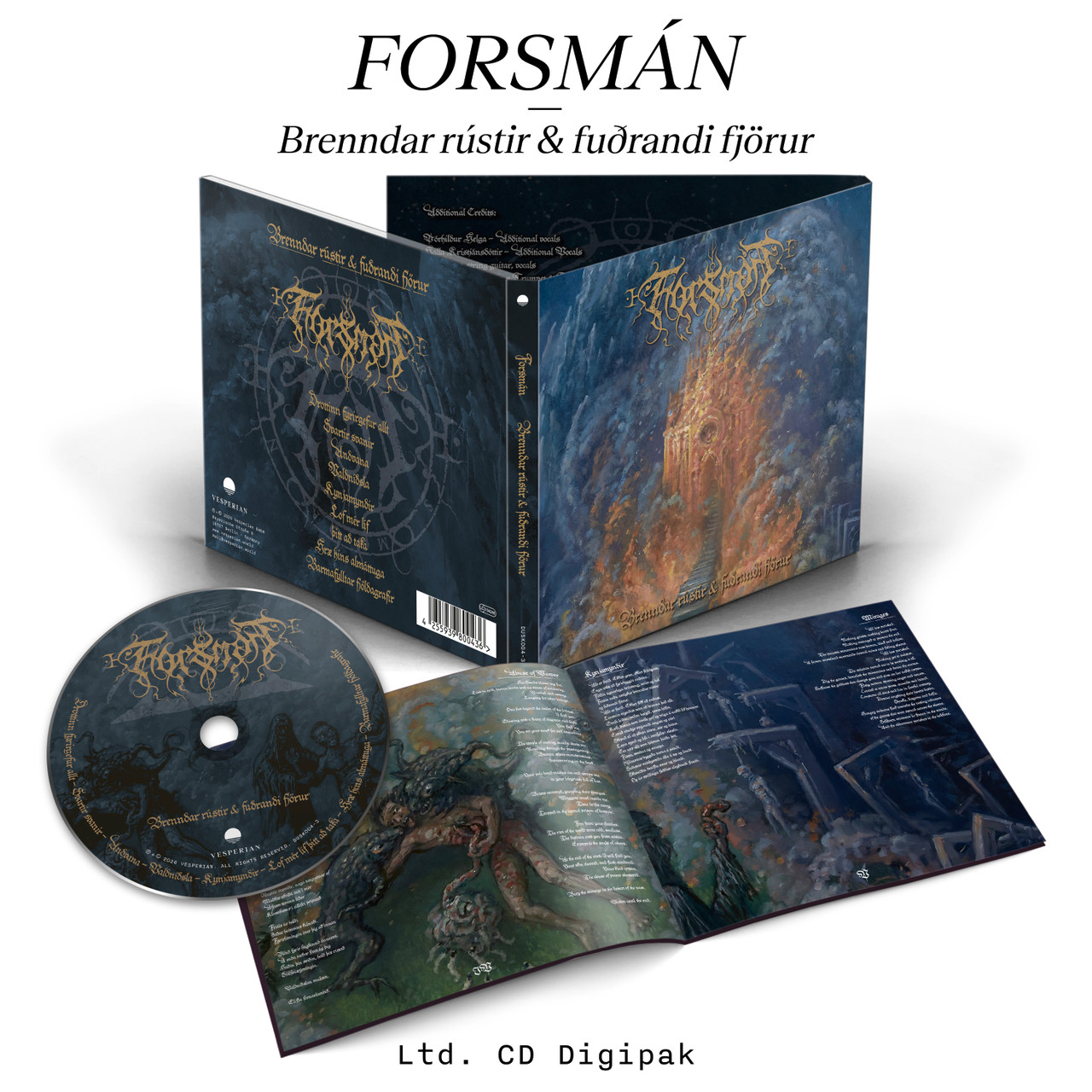 PRE-ORDER - Forsmán 'Brenndar Rústir og Fuðrandi Fjörur' CD Digipack - RELEASE DATE 26th June 2026