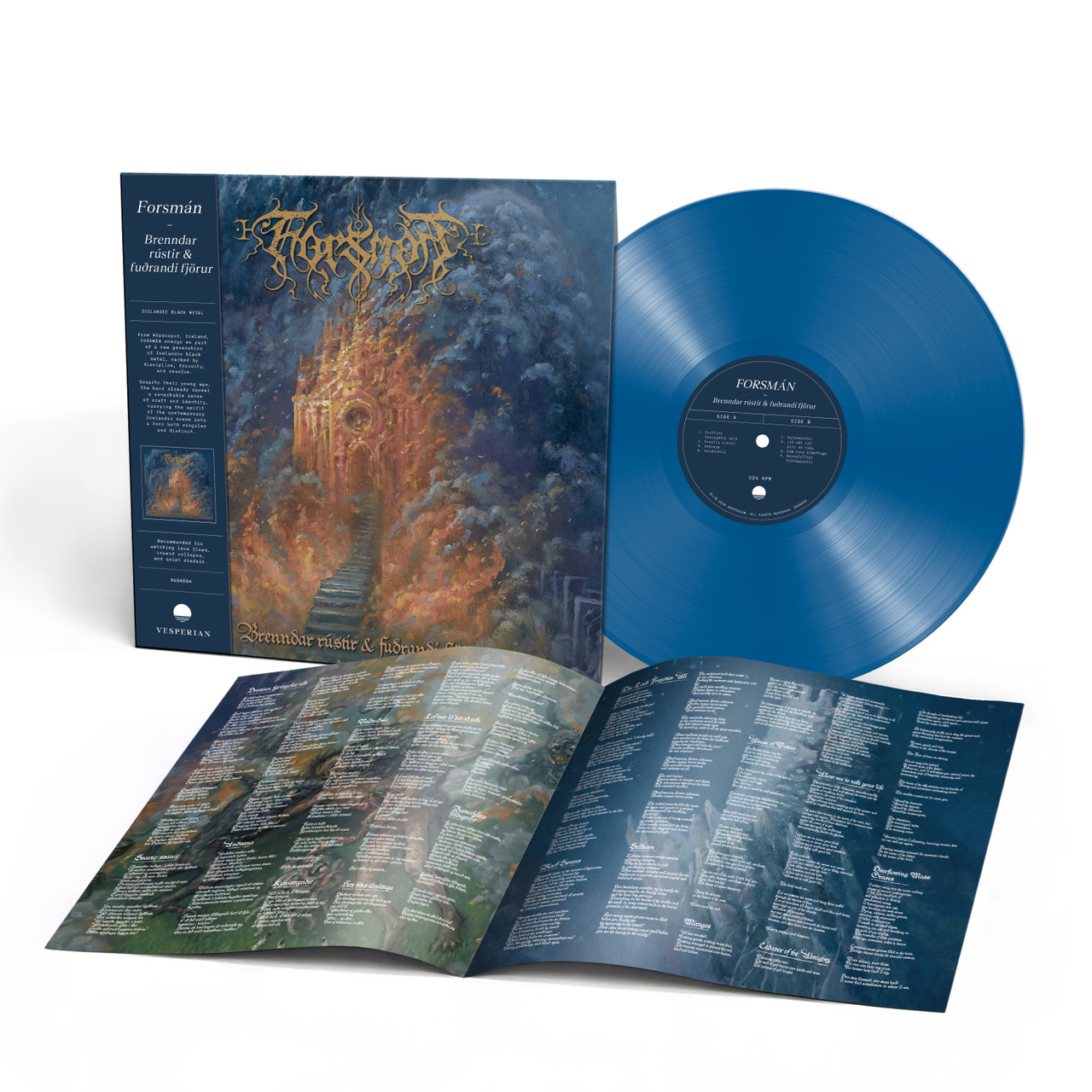 PRE-ORDER - Forsmán 'Brenndar Rústir og Fuðrandi Fjörur' LP Solid Blue Vinyl - RELEASE DATE 26th June 2026