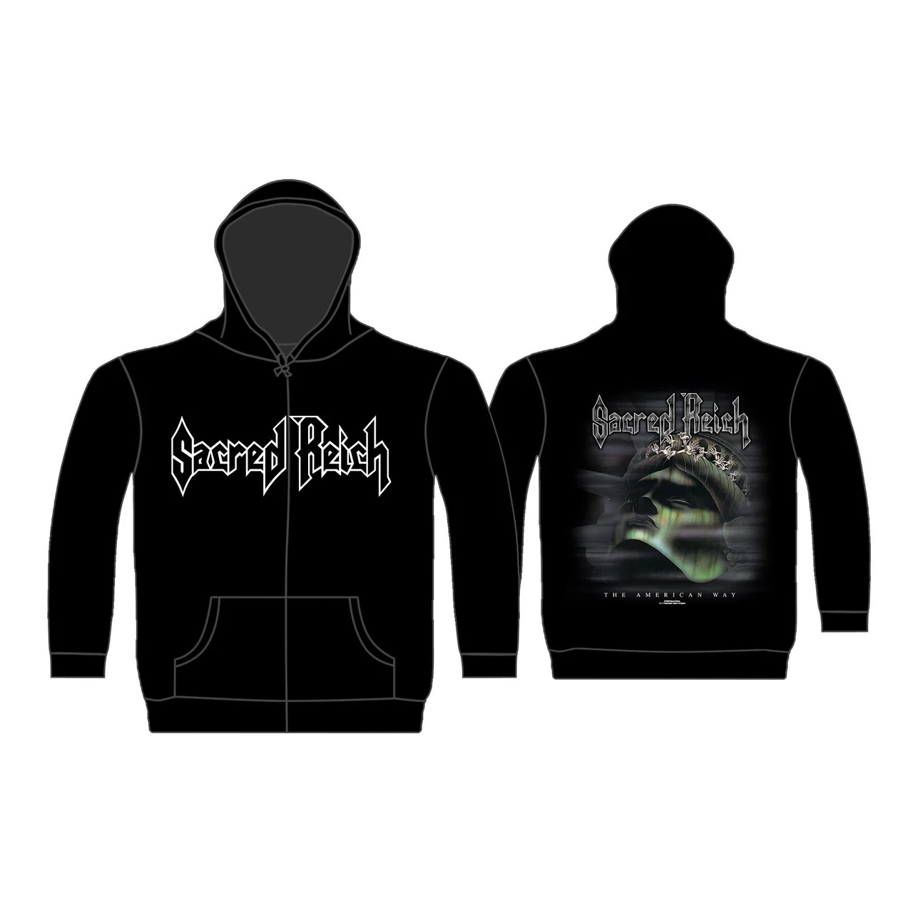 Sacred Reich 'The American Way' (Black) Zip Up Hoodie