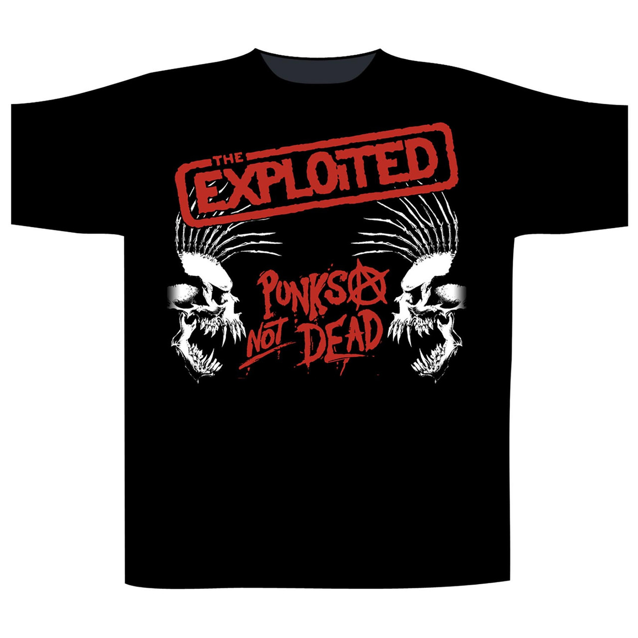 The Exploited 'Punks Not Dead / Skulls' (Black) T-Shirt