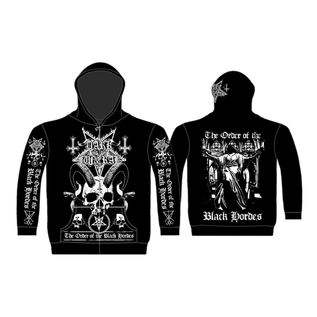 Dark Funeral 'Order Of The Black Hordes' (Black) Zip Up Hoodie