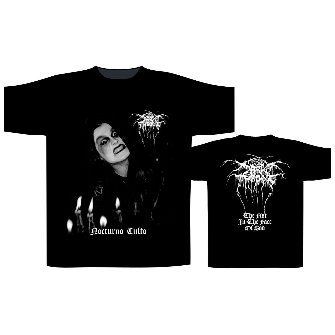 Darkthrone 'The Fist In The Face Of God / Nocturno Culto' (Black) T-Shirt