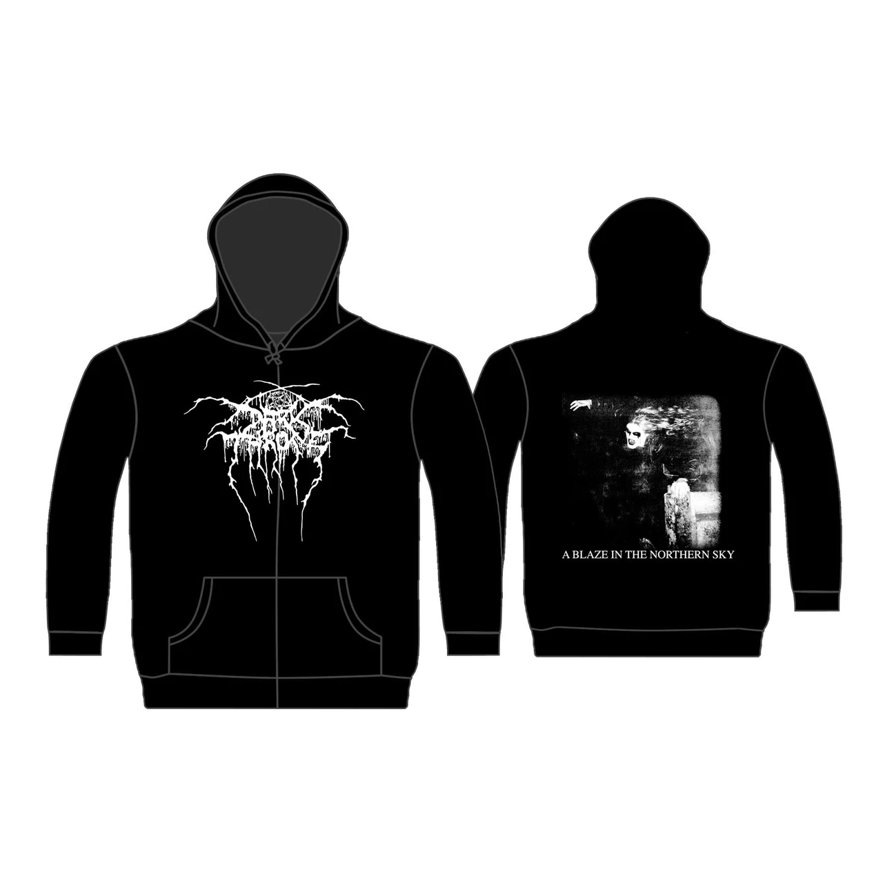 Darkthrone 'A Blaze In The Northern Sky' (Black) Zip Up Hoodie