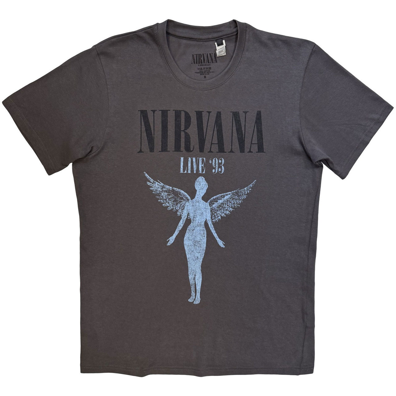 Nirvana 'Live '93 Angel' (Charcoal Grey) T-Shirt