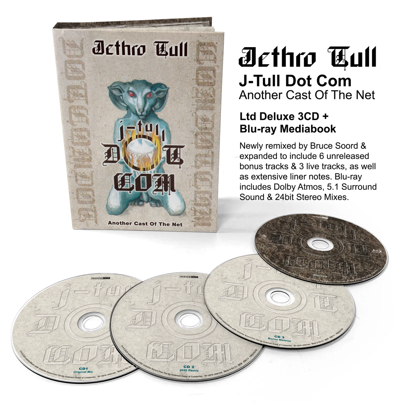 PRE-ORDER - Jethro Tull 'J-Tull Dot Com: Another Cast Of The Net’ 3CD & Blu-Ray - RELEASE DATE 14th August 2026