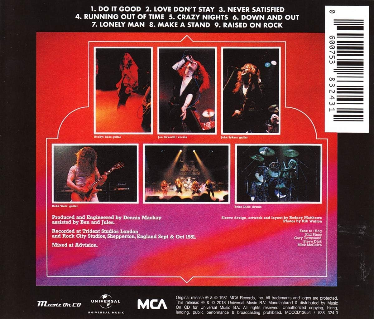 Tygers of Pan Tang 'Crazy Nights' CD