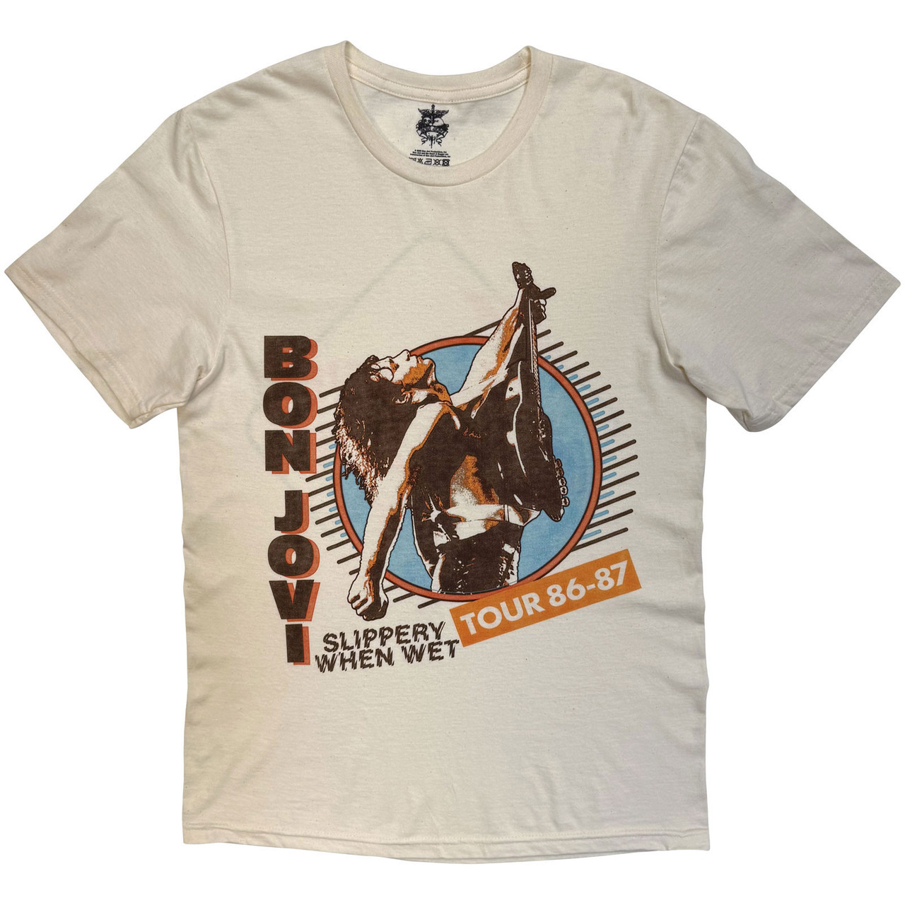 Bon Jovi 'Slippery When Wet Tour '86-'87' (Sand) T-Shirt