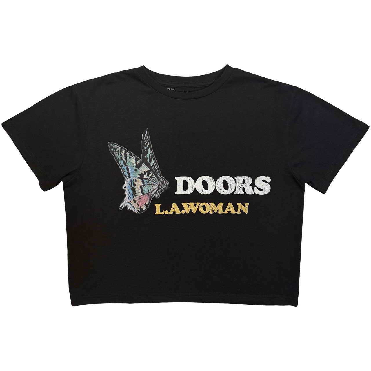 The Doors 'LA Woman' (Black) Womens Fitted Crop Top
