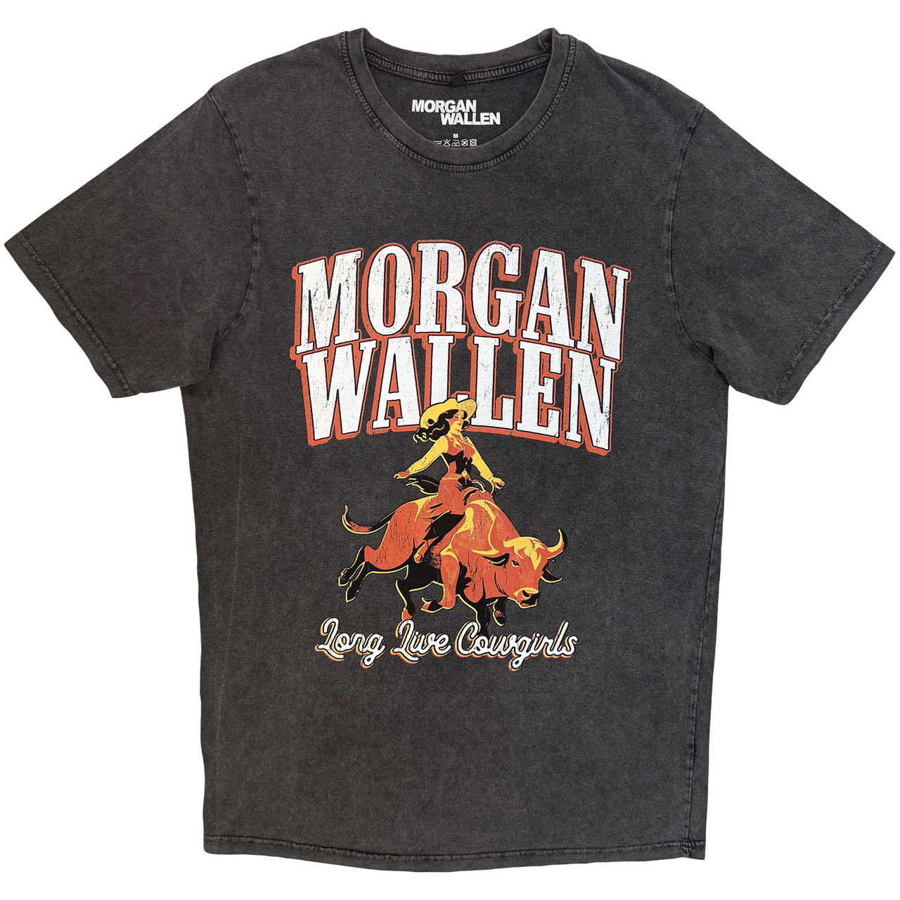 Morgan Wallen 'Long Live Cowgirls' (Charcoal Grey) Stone Wash Limited Edition T-Shirt