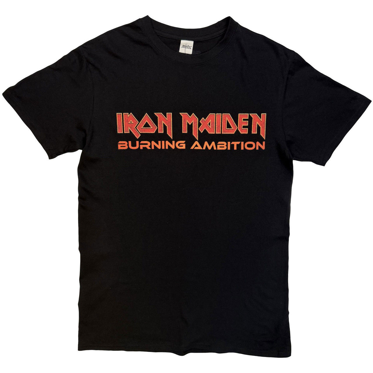 Iron Maiden 'Burning Ambition Text Logo' (Black) T-Shirt