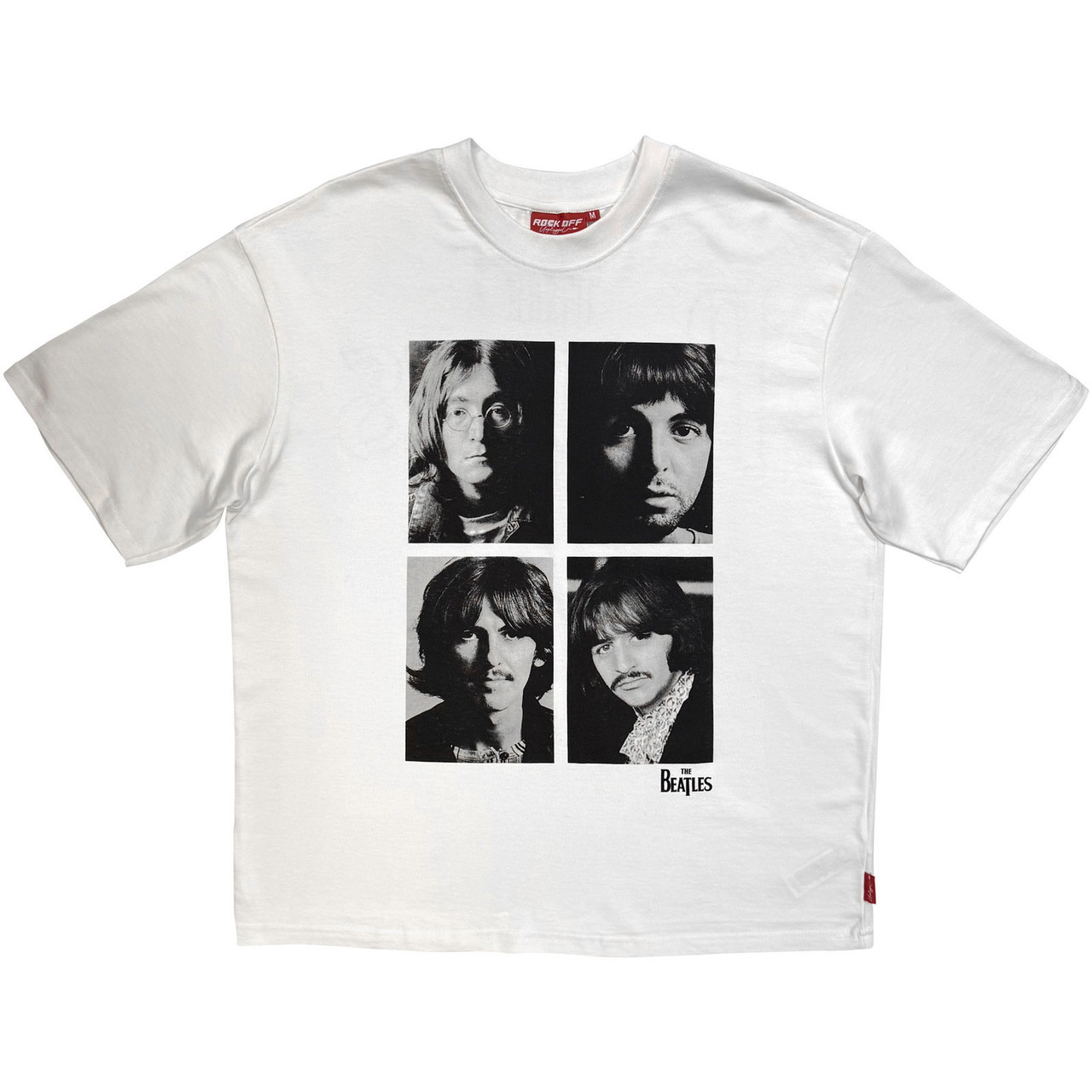 The Beatles 'Four Portrait Wash' (White) Unplugged T-Shirt