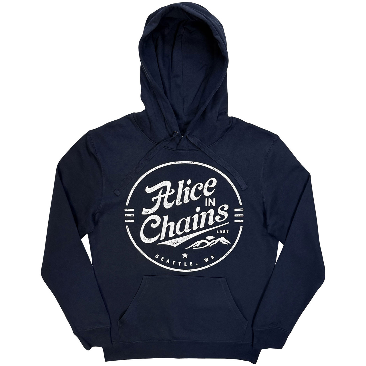 Alice In Chains 'Circle Emblem' (Navy Blue) Pull Over Hoodie