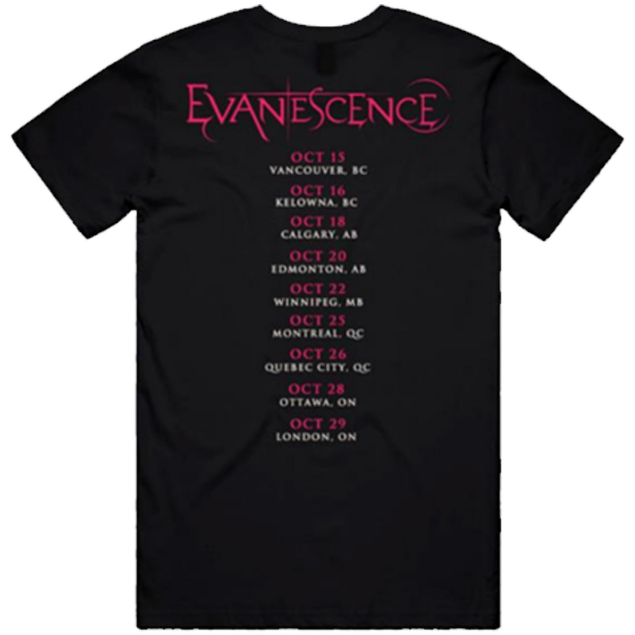 Evanescence 'Canada Tour '24 Photo' (Black) T-Shirt