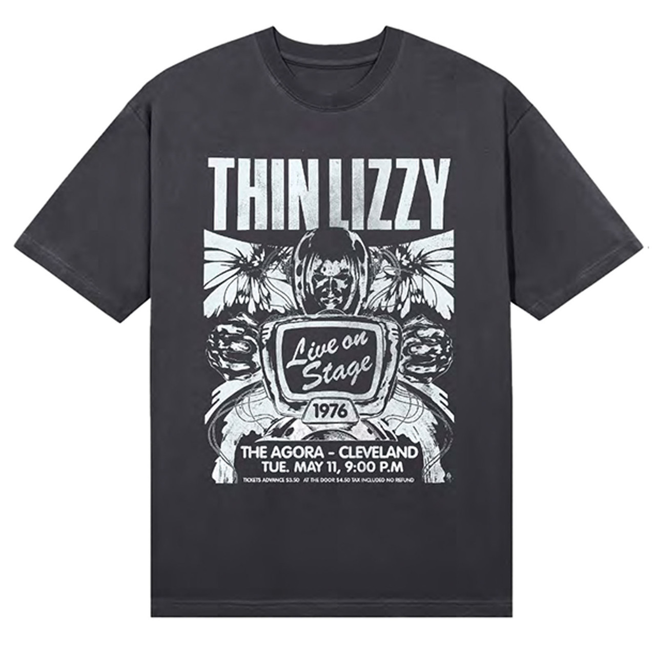Thin Lizzy 'Cleveland '76 Ticket' (Black) T-Shirt