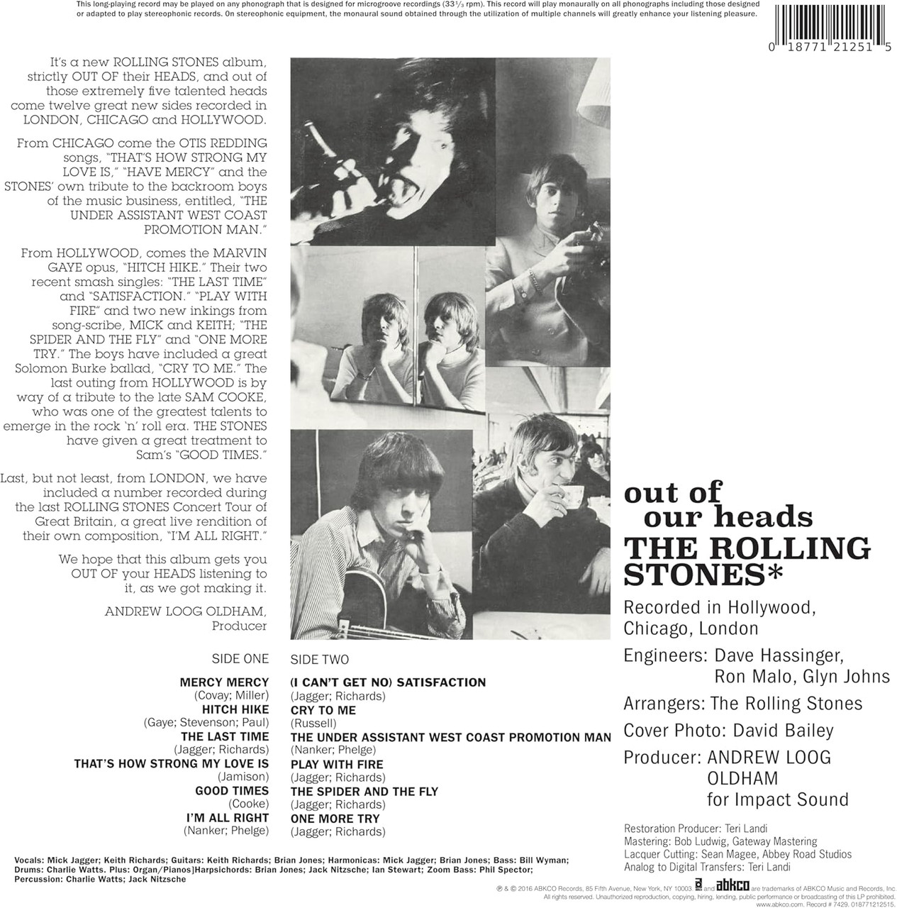 The Rolling Stones 'Out Of Our Heads' (US Mono) LP Black Vinyl