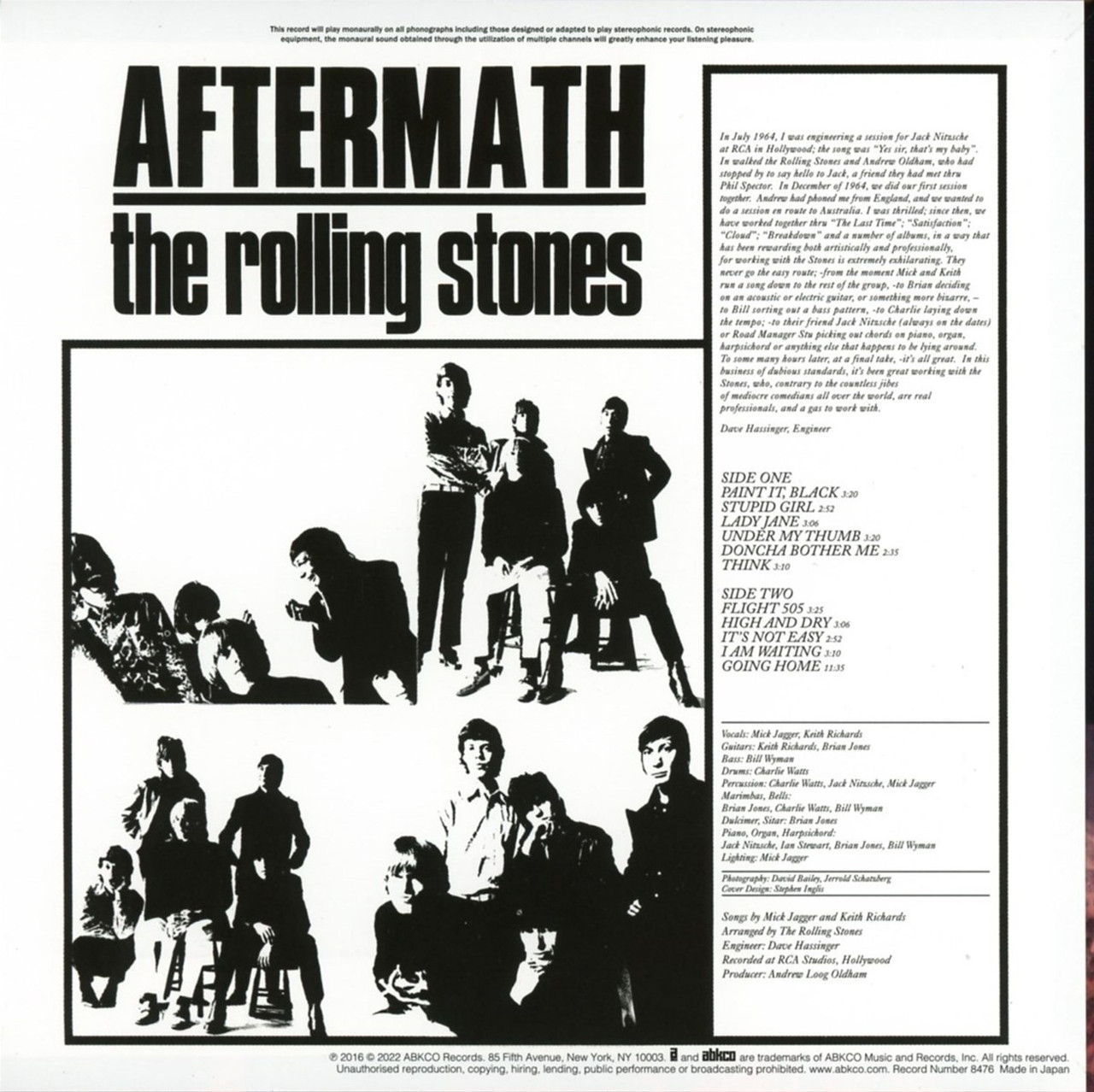 The Rolling Stones 'Aftermath' (US Version/Limited Japan SHM-CD/Mono)