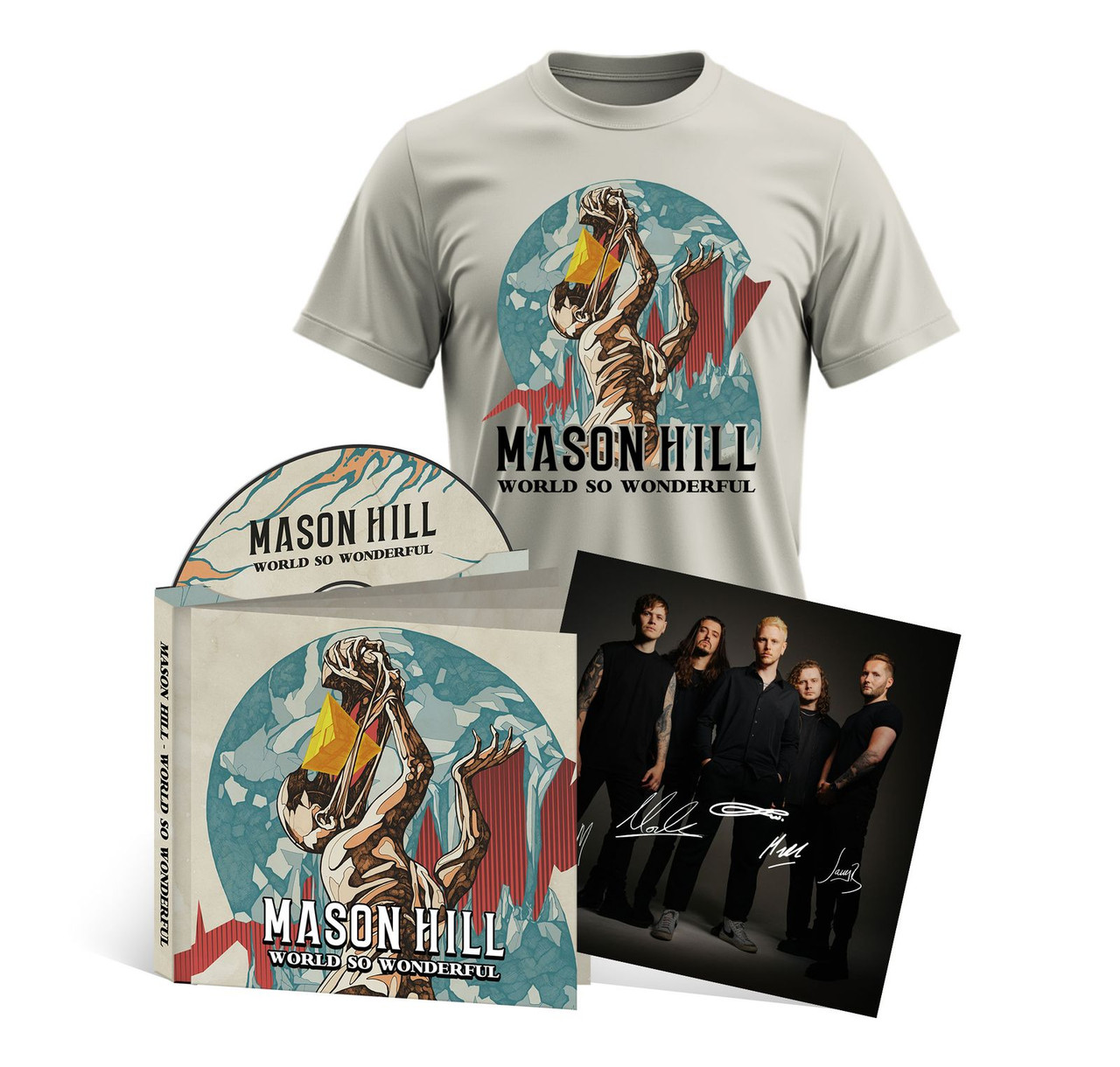Mason Hill 'World So Wonderful' CD & (Natural) T-Shirt Bundle with SIGNED CARD