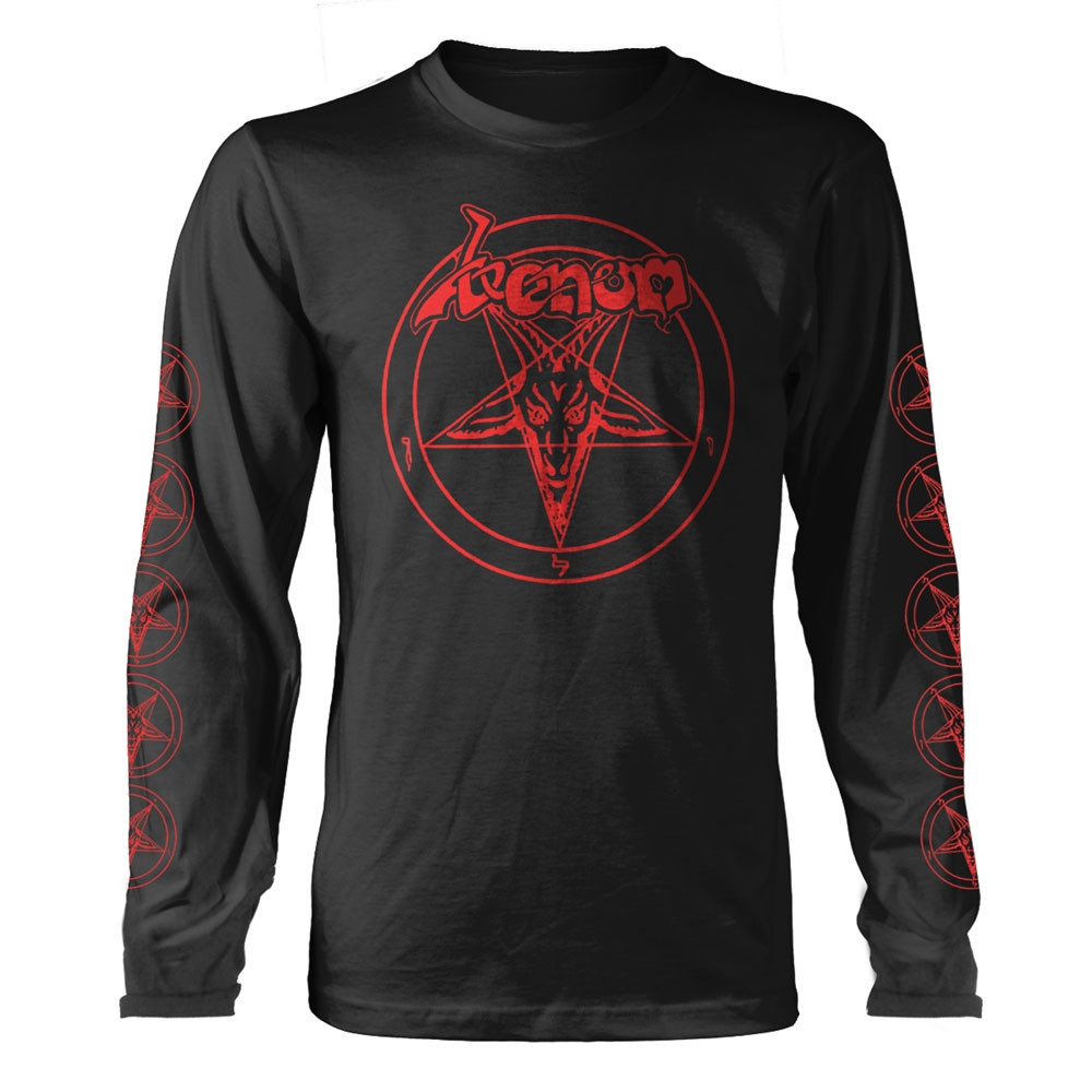 Venom 'Baphomet Pentagram Red' (Black) Long Sleeve Shirt