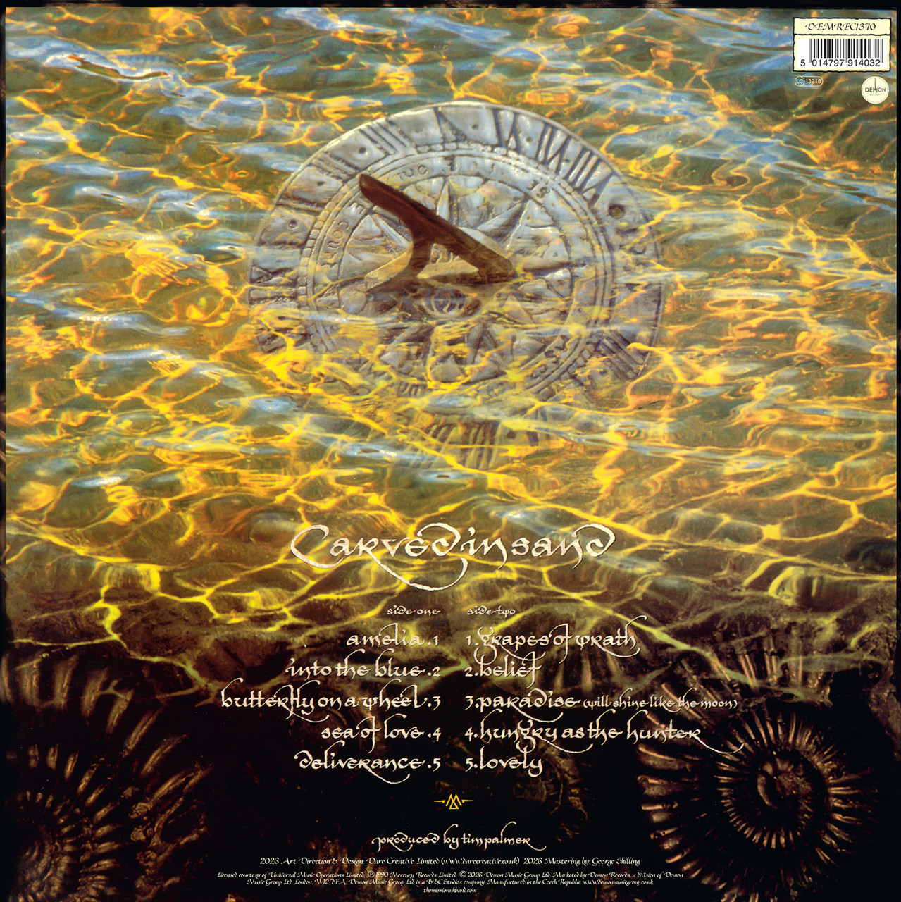 PRE-ORDER - The Mission 'Carved In Sand' LP Sea Blue Vinyl - RELEASE DATE 30th October 2026