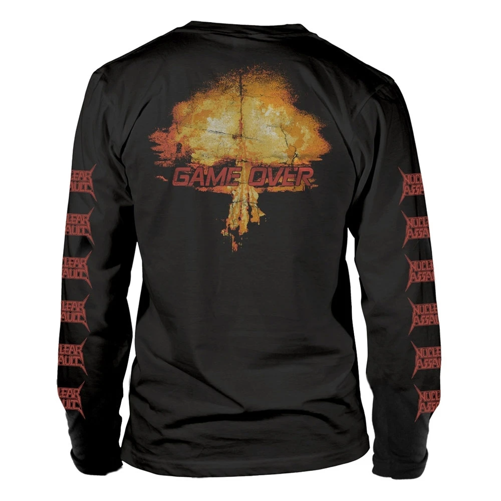Nuclear Assault 'Game Over' (Black) Long Sleeve Shirt Back