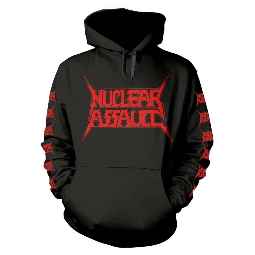 Nuclear Assault 'Handle With Care' (Black) Pull Over Hoodie Front