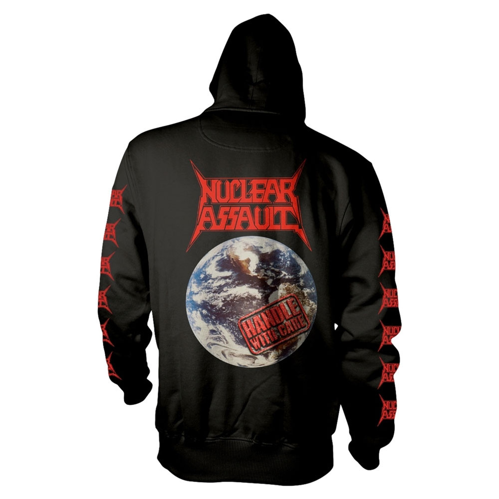 Nuclear Assault 'Handle With Care' (Black) Pull Over Hoodie Back